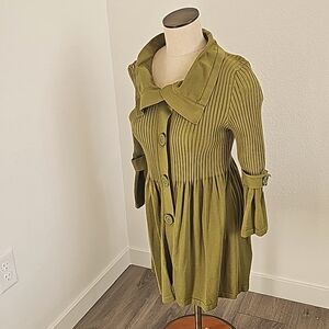 Olive Green Button down Sweater